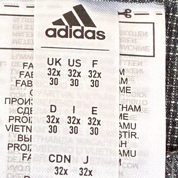 Adidas Crosshatch Pants NEW Mens 32X30 Black White Plaid Primegreen Pockets Golf - Picture 3 of 12